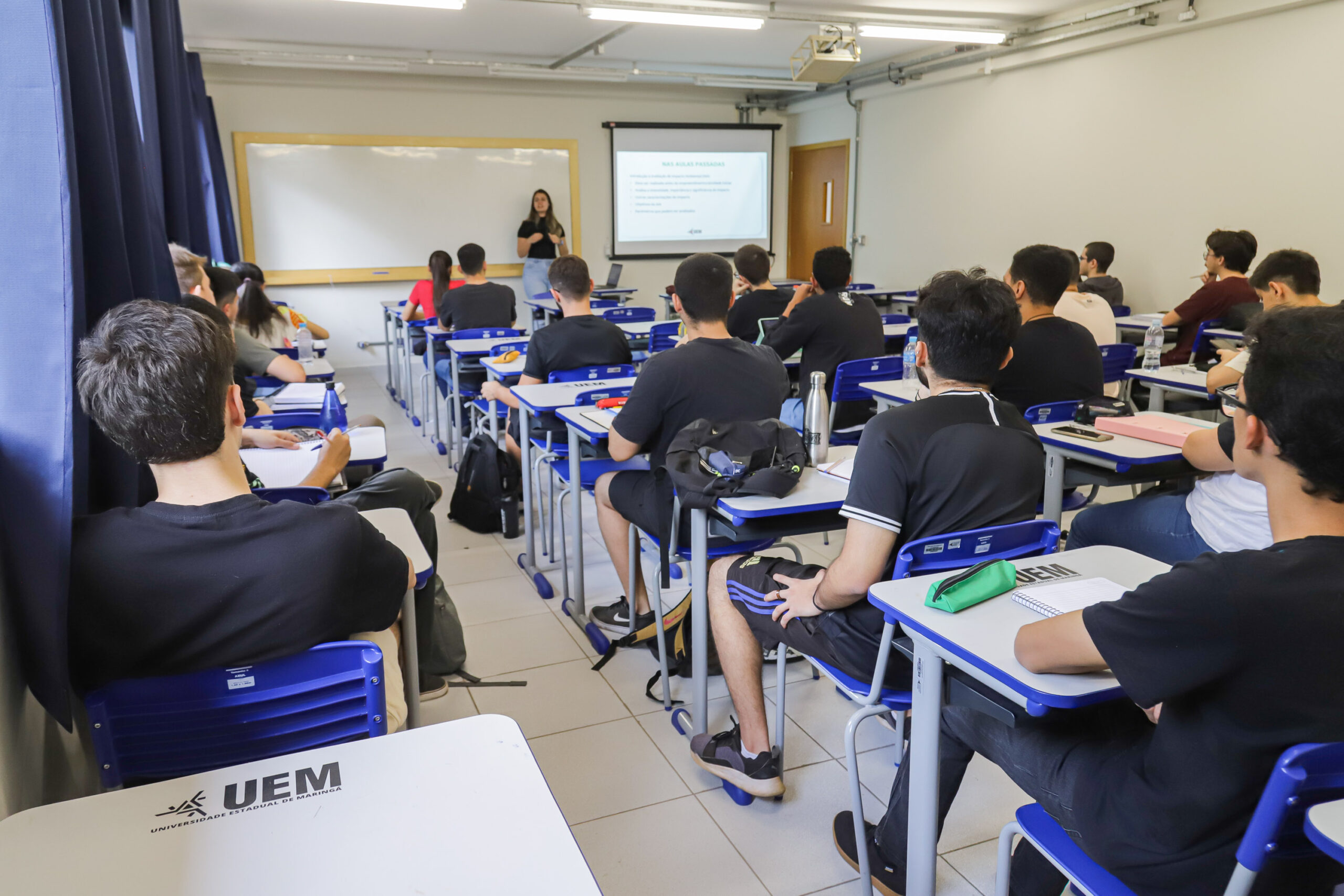 Maringá, 27 de julho de 2023 - Sala de aula da Universidade Estadual de Maringá (UEM).