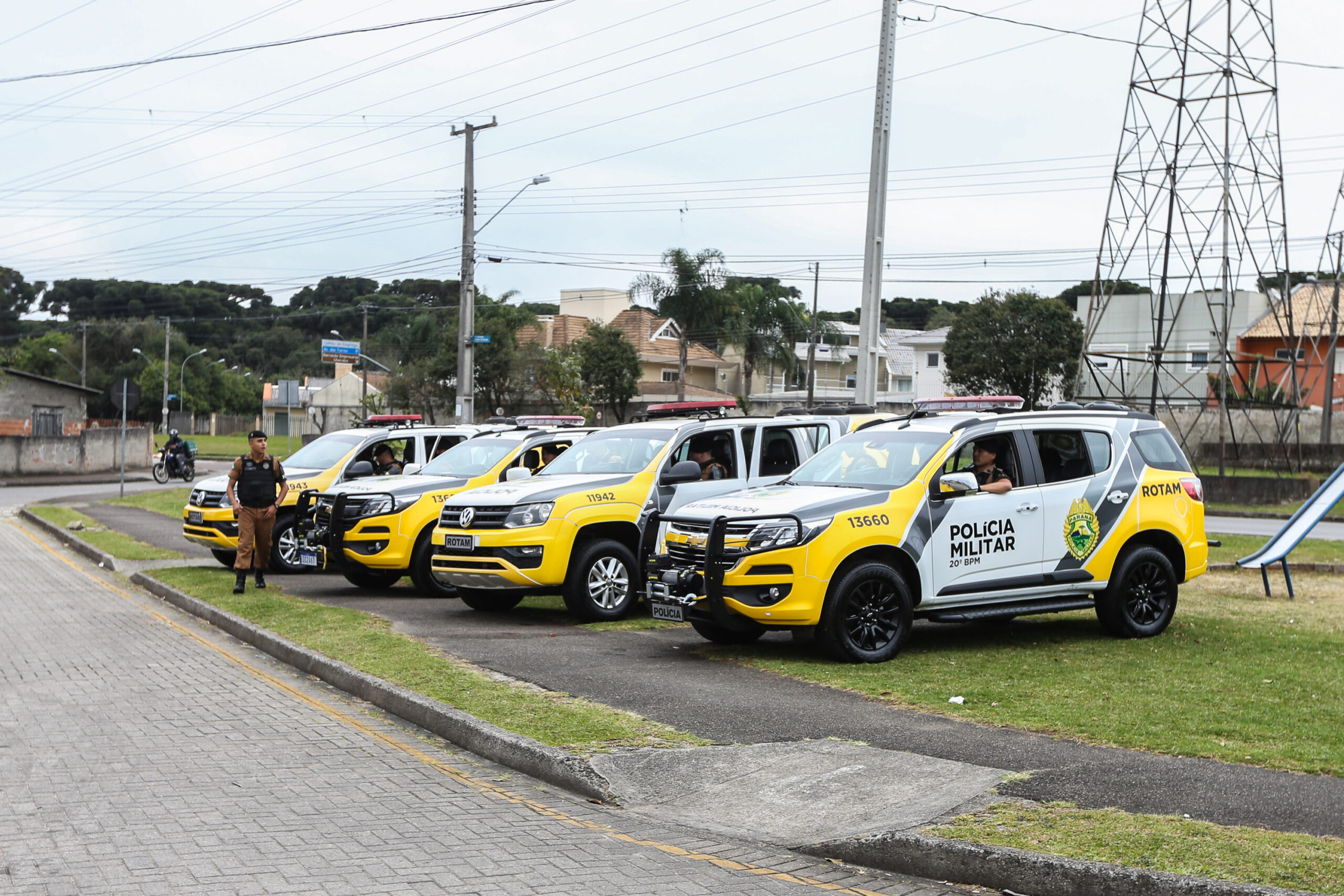 Policiamento Militar, nesta terça-feira (13), no bairro uberaba, em Curitiba. 13/08/2019 -  Foto: Geraldo Bubniak/AEN