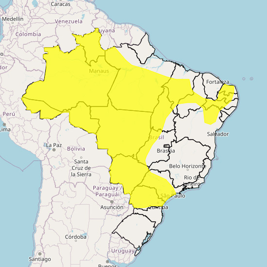 ALERTA: Perigo potencial, para todo o Paraná, segundo o INMET